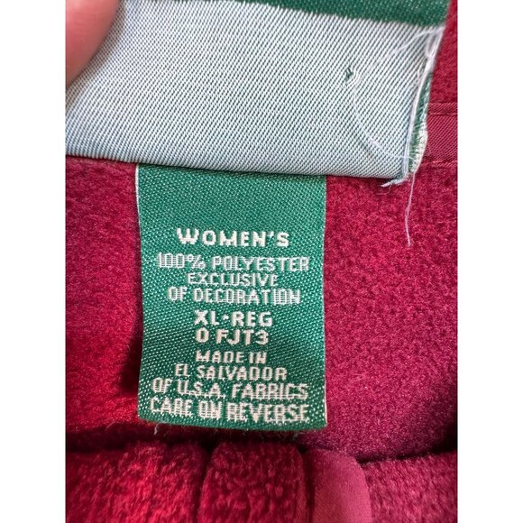 L.L. Bean Womens Polartec Fleece Jacket XL Dark Red Full Zip Heavy - Picture 3 of 12